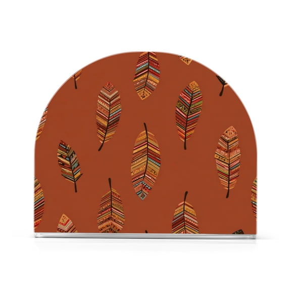 Napkin Holder for Table Kitchen Paper Tissue Organization Standing Paper Napkin Storage Terracotta Tones Feather