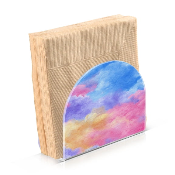 Napkin Holder for Table Kitchen Paper Tissue Organization Standing Paper Napkin Storage Tie-dye Clouds Pattern