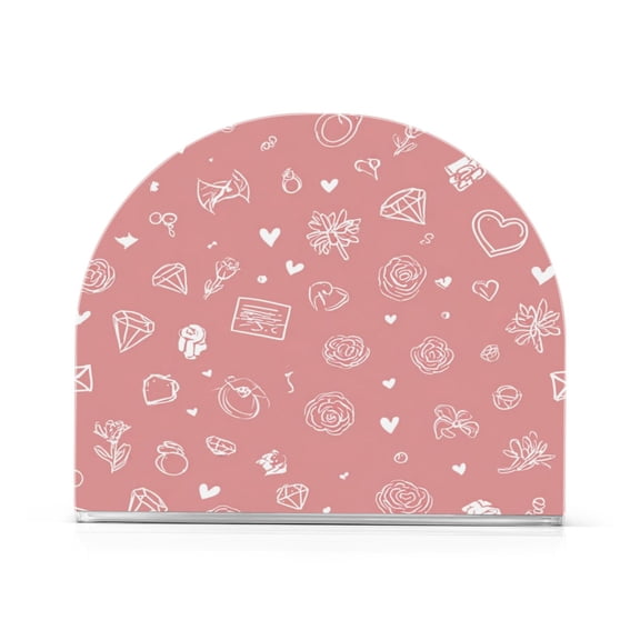 Napkin Holder for Table Kitchen Paper Tissue Organization Standing Paper Napkin Storage Valentine's Day Symbol Pattern