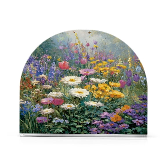 Napkin Holder for Table Kitchen Paper Tissue Organization Standing Paper Napkin Storage Vibrant Garden Filled