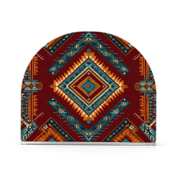 Napkin Holder for Table Kitchen Paper Tissue Organization Standing Paper Napkin Storage Vibrant Tribal Pattern