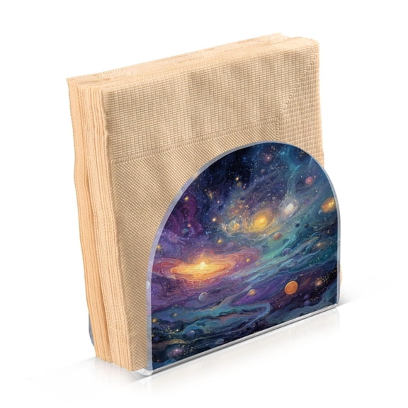 Napkin Holder for Table Kitchen Paper Tissue Organization Standing Paper Napkin Storage Vibrant and Colorful Universe