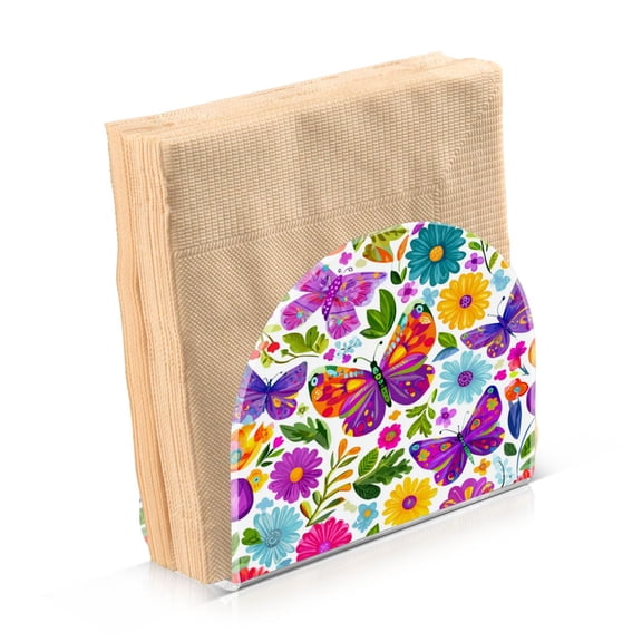 Napkin Holder for Table Kitchen Paper Tissue Organization Standing Paper Napkin Storage Vibrant and Lively Butterflies