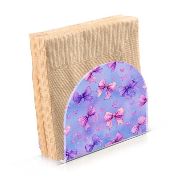 Napkin Holder for Table Kitchen Paper Tissue Organization Standing Paper Napkin Storage Watercolor Bows Pattern