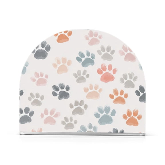 Napkin Holder for Table Kitchen Paper Tissue Organization Standing Paper Napkin Storage Watercolor Dog Paw Prints