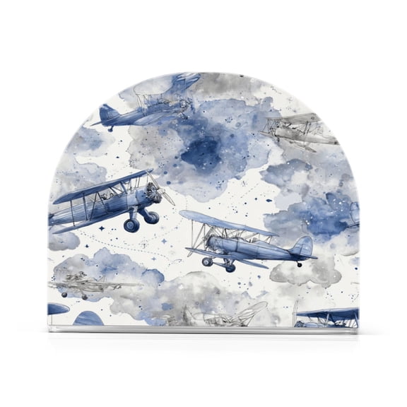 Napkin Holder for Table Kitchen Paper Tissue Organization Standing Paper Napkin Storage Watercolor Vintage Planes