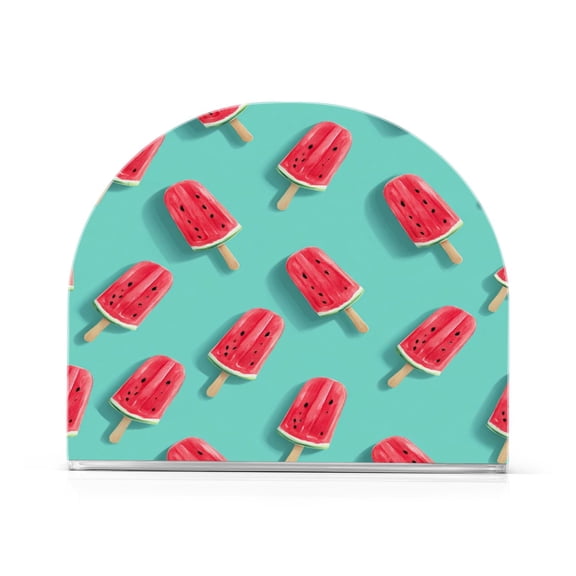 Napkin Holder for Table Kitchen Paper Tissue Organization Standing Paper Napkin Storage Watermelon Popsicle Pattern