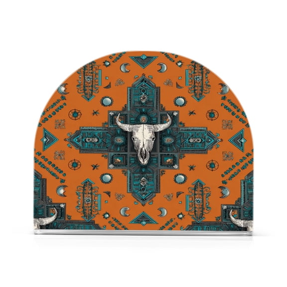 Napkin Holder for Table Kitchen Paper Tissue Organization Standing Paper Napkin Storage Western-style Cowhorn Skulls