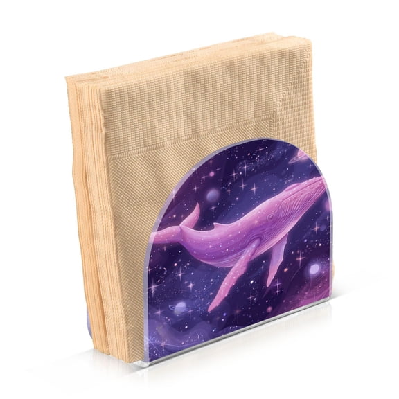 Napkin Holder for Table Kitchen Paper Tissue Organization Standing Paper Napkin Storage Whale in Space