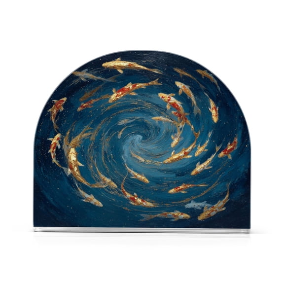 Napkin Holder for Table Kitchen Paper Tissue Organization Standing Paper Napkin Storage Whirlpool Carp Pattern