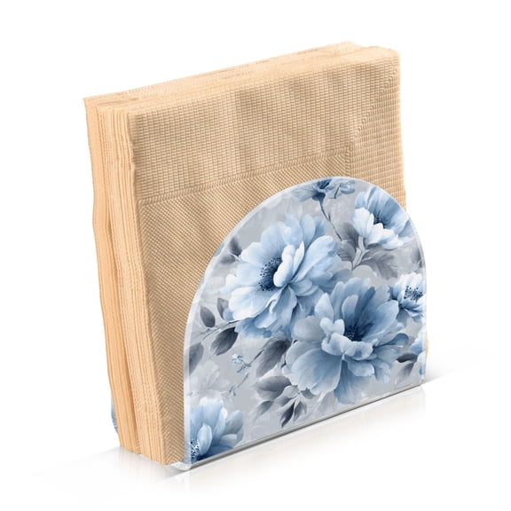 Napkin Holder for Table Kitchen Paper Tissue Organization Standing Paper Napkin Storage White Floral Pattern