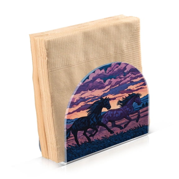 Napkin Holder for Table Kitchen Paper Tissue Organization Standing Paper Napkin Storage Wild Horses Running