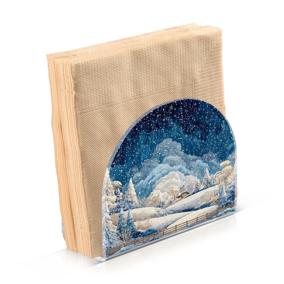 Napkin Holder for Table Kitchen Paper Tissue Organization Standing Paper Napkin Storage Winter Fairyland Scene