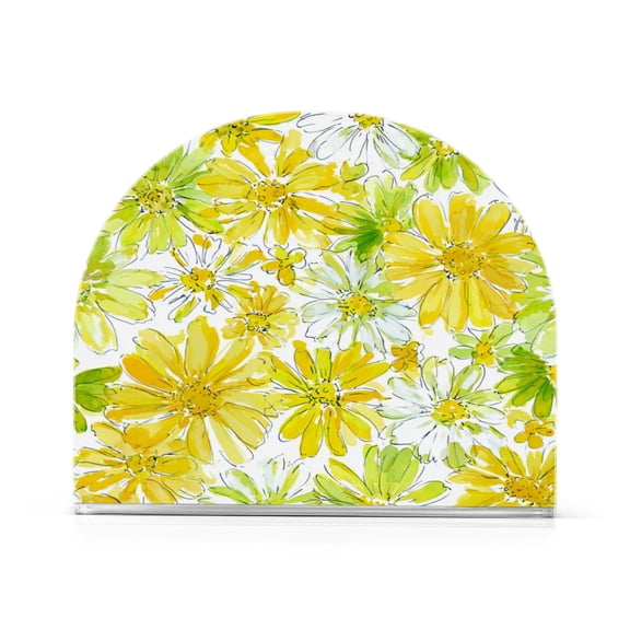 Napkin Holder for Table Kitchen Paper Tissue Organization Standing Paper Napkin Storage Yellow Daisy Pattern