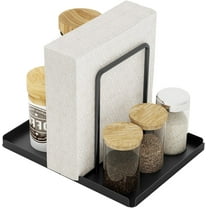 SUSWIM  Napkin Holder for Table, Metal Napkin Holder , Standing Paper Napkin Storage for Kitchen Dining Table Decor, Black