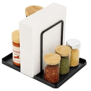 SUSWIM Napkin Holder for Table, Metal Napkin Holder , Standing Paper Napkin Storage for Kitchen Dining Table Decor, Black