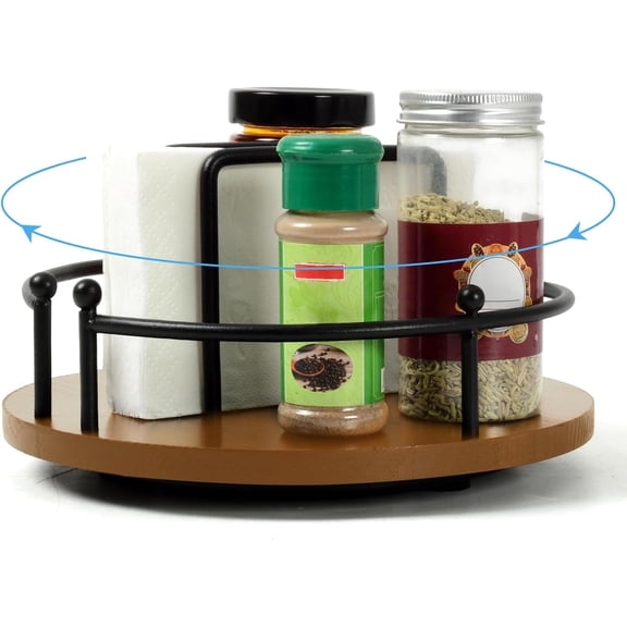 Napkin Holder for Table, Turntable Organizer for Cabinet, Kitchen Table Decor&Counter Tray Can Hold Salt and Pepper Shakers