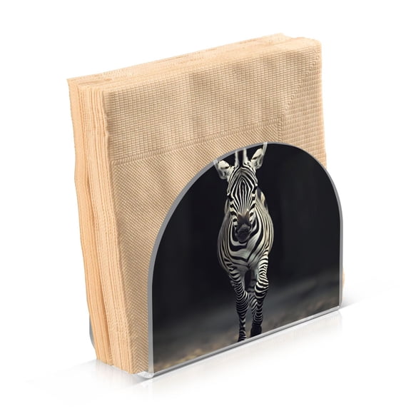 Napkin Holder for Table Zebra Animal Acrylic Clear Tissue Dispenser Stand Kitchen Dining Bar Tabletop Picnic Restaurant Decor