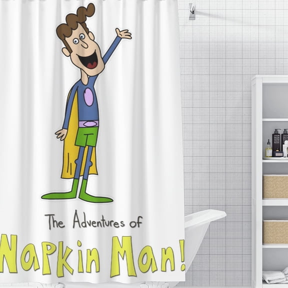Napkin Man-theme Bathroom Shower Curtain Home Decor,Bath Curtains Durable Waterproof Bath Curtain , Adluts Girls Boys Bathroom Decor House Gifts 60x71inch150cmX180cm