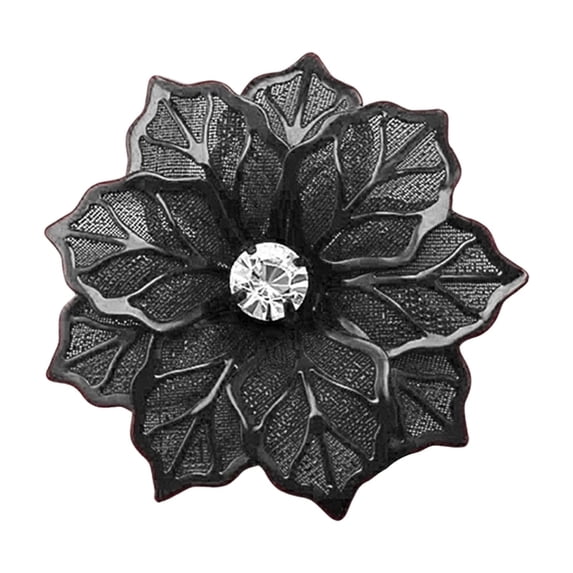 Napkin Ring Black Stainless Steel Flower Design For Dining Table Party Decoration 1 Piece