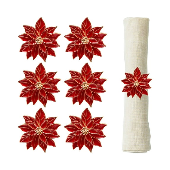 Napkin Ring Christmas Decor 1Pc Durable Red Metal Gift Xmas Home Table Decoration