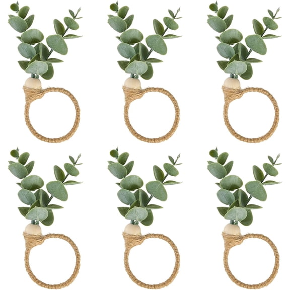 Napkin Ring Set, Spring Napkin Rings, Wooden Bead Farmhouse Napkin Rings for Weddings, Christmas Parties and Easter Table Decorations