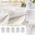 thumbnail image 1 of Napkin Ring Silver Rhinestone 50 Pack Hollow 8-Row Mesh Diamond Napkin Holder for Wedding Banquet Birthday Party Dining Table Decoration, 1 of 4