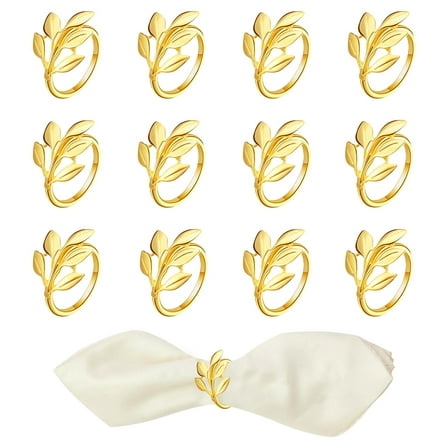 Napkin Rings,12 PCS Napkin Rings Set,Table Decoration Napkins Rings,Table Decoration,Gold