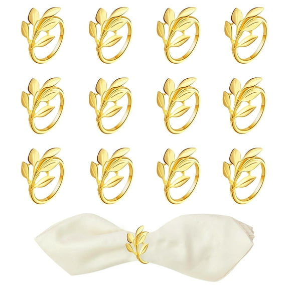 Napkin Rings,12 PCS Napkin Rings Set,Table Decoration Napkins Rings,Table Decoration,Gold