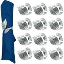Napkin Rings Leaf Metal for Table Setting Silver Napkin Rings