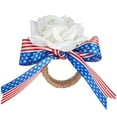 thumbnail image 1 of Napkin Rings,4th of July Napkin Rings, Napkin Rings Holders, Independence Day Patriotic Napkin Ring with Flower and Bow, Napkin Rings for Family Party Table Decoration, 1 of 7