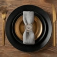 thumbnail image 1 of Silver Napkin Rings Holder in Elegant Stone Design Festive Table Decor and Favor for Thanksgiving Fall Autumn Holiday Wedding Birthday Thanksgiving Banquet Housewarming Gift Set of 8, 1 of 9
