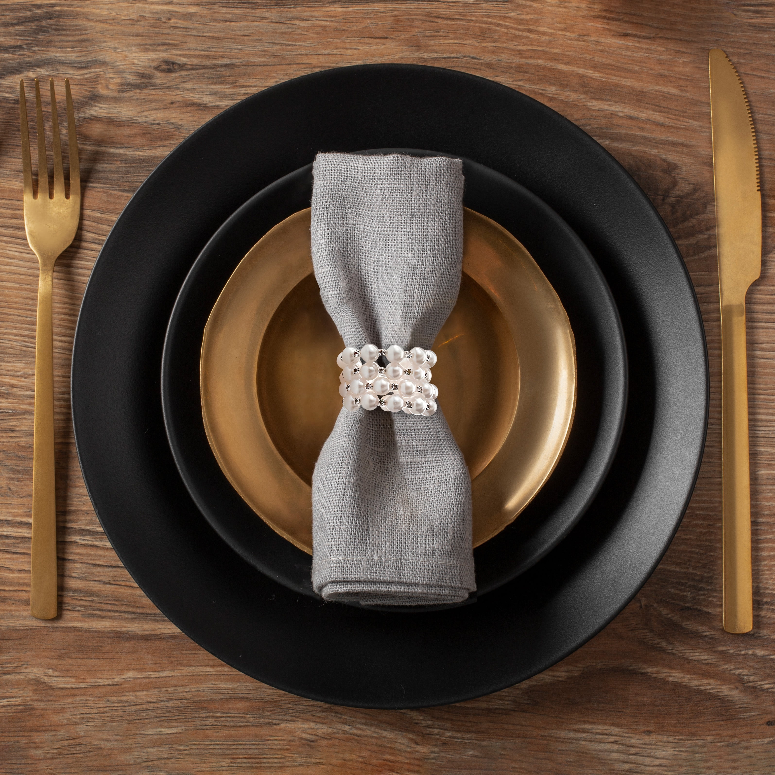 Table Setting Napkin Rings White Pearl Napkin Rings Holder for Festive Table Setting Table Decor ...
