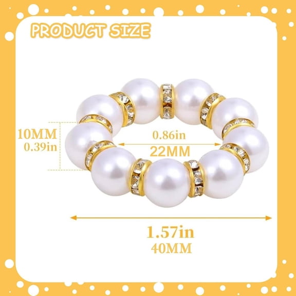 Napkin Rings Imitation Pearl Napkin Rings Holder Beaded White Golden Beaded Serviette Buckles For Formal Wedding Dinner Home Decor