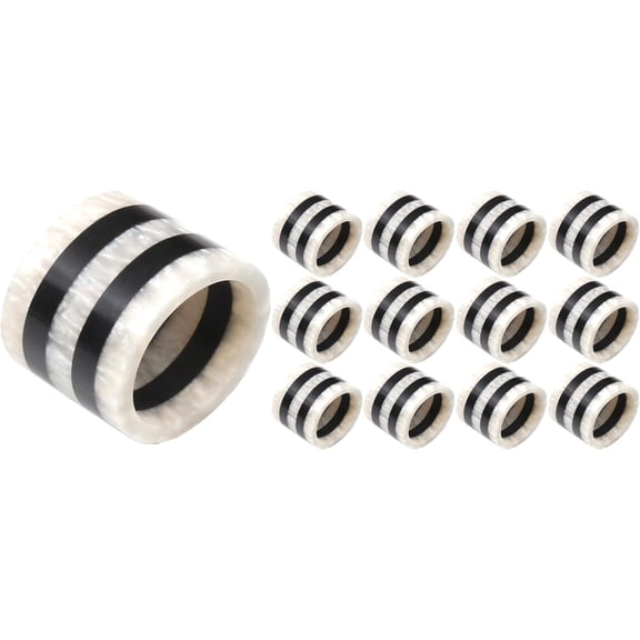 Napkin Rings Set of 12, Resin Round Holders for Cloth Napkins, Elegant Serviette Dinner Parties, Weddings, Holiday Dcor, Modern Dining Accessories ( White)