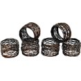 thumbnail image 1 of Napkin Rings Set of 6, Mesh Serviette Rings, Antique Napkin Rings Bulk for Party Decoration, Dinning Table, Everyday, Family Gatherings - A Great Tabletop Décor - Bronze/Antique Copper, 1 of 5