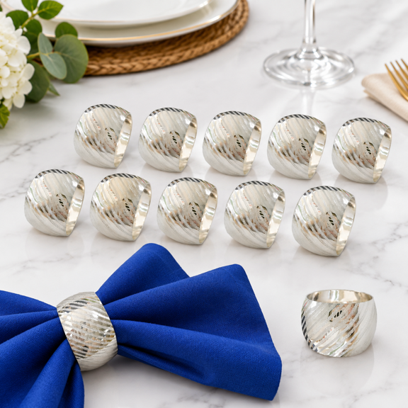 Napkin Rings Set Of 12 Holders For Thanksgiving Weddings Family Dinners Outdoor Parties