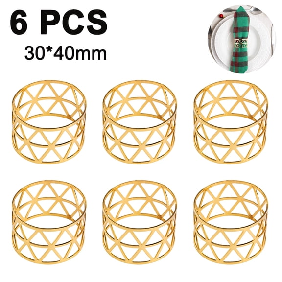 Napkin Rings Set of 6, Napkin Ring for Family Dinners, Holidays Weddings, Indoor Outdoor Parties