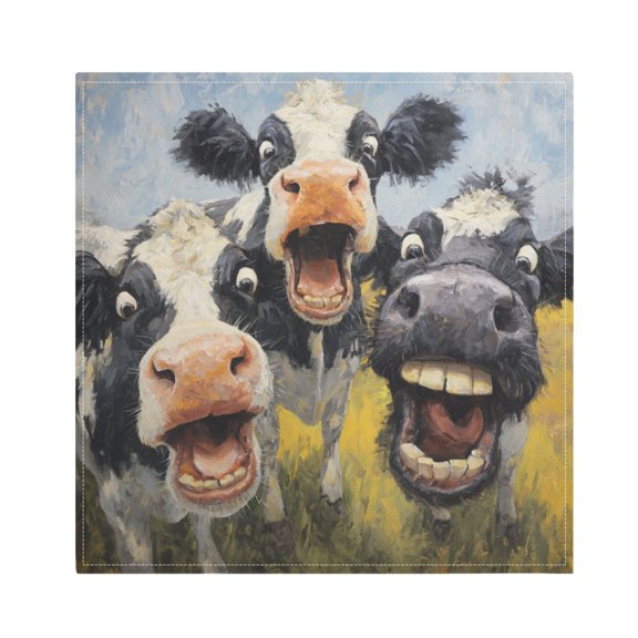 Napkin Satin Napkin 20*20 Inchx1 Kitchen Towel Dinner Plate Towel Decorative Towel Napkin Tea Towel Suitable For Kitchen Table Laughing Cows