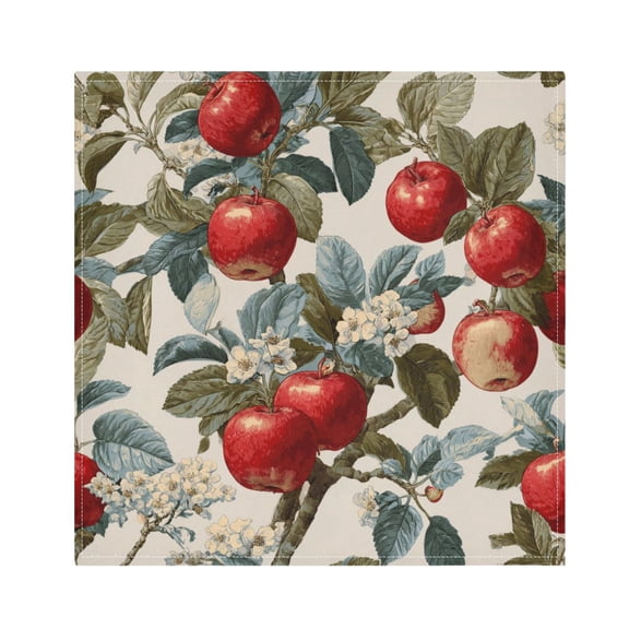 Napkin Satin Napkin 20*20 Inchx1 Kitchen Towel Dinner Plate Towel Decorative Towel Napkin Tea Towel Suitable For Kitchen Table Red Apple Pattern