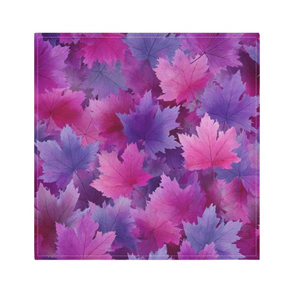 Napkin Satin Napkin 20*20 Inchx1 Kitchen Towel Dinner Plate Towel Decorative Towel Napkin Tea Towel Suitable For Kitchen Table Cartoon Purple Maple Leaves