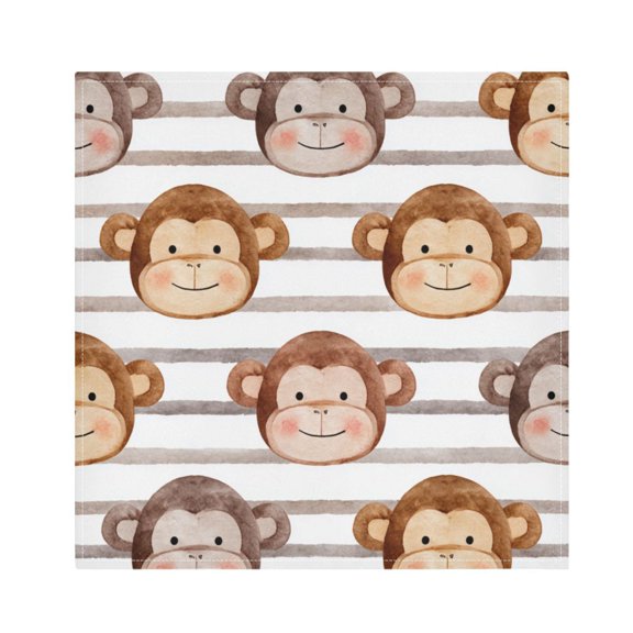 Napkin Satin Napkin 20*20 Inchx1 Kitchen Towel Dinner Plate Towel Decorative Towel Napkin Tea Towel Suitable For Kitchen Table Cute Monkey Faces Backdrop