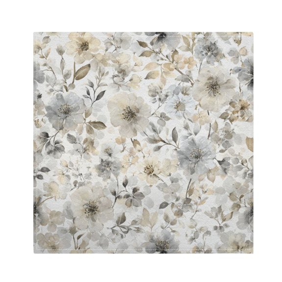Napkin Satin Napkin 20*20 Inchx1 Kitchen Towel Dinner Plate Towel Decorative Towel Napkin Tea Towel Suitable For Kitchen Table Muted Gray Flowers Bouquet