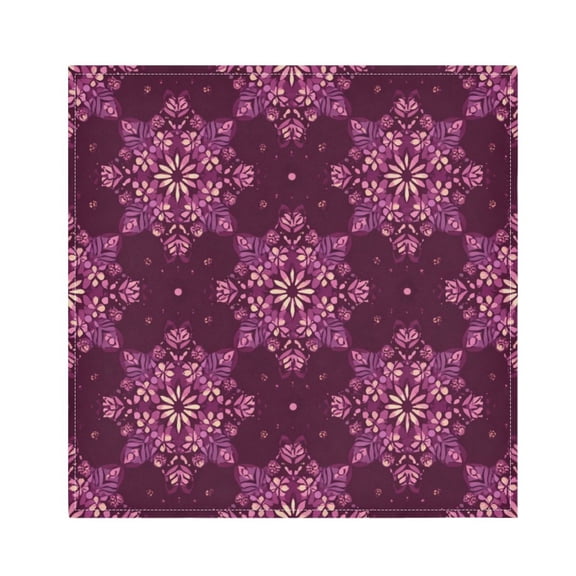 Napkin Satin Napkin 20*20 Inchx1 Kitchen Towel Dinner Plate Towel Decorative Towel Napkin Tea Towel Suitable For Kitchen Table Plum Purple Geometric Blooms
