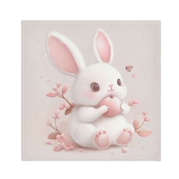 Napkin Satin Napkin 20*20Inchx1 Kitchen Towel Dinner Plate Towel Decorative Towel Napkin Tea Towel Suitable For Kitchen Table Apple-eating Rabbit
