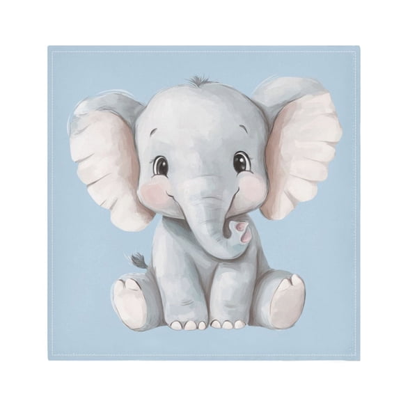 Napkin Satin Napkin 20*20Inchx1 Kitchen Towel Dinner Plate Towel Decorative Towel Napkin Tea Towel Suitable For Kitchen Table Big Ears Cute Elephant