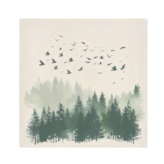 Napkin Satin Napkin 20*20Inchx1 Kitchen Towel Dinner Plate Towel Decorative Towel Napkin Tea Towel Suitable For Kitchen Table Birds in The Woods