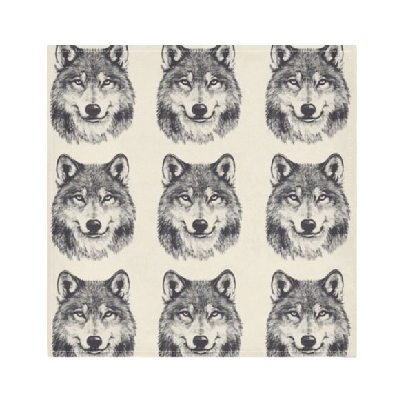 Napkin Satin Napkin 20*20Inchx1 Kitchen Towel Dinner Plate Towel Decorative Towel Napkin Tea Towel Suitable For Kitchen Table Cartoon Cute Wolf Face