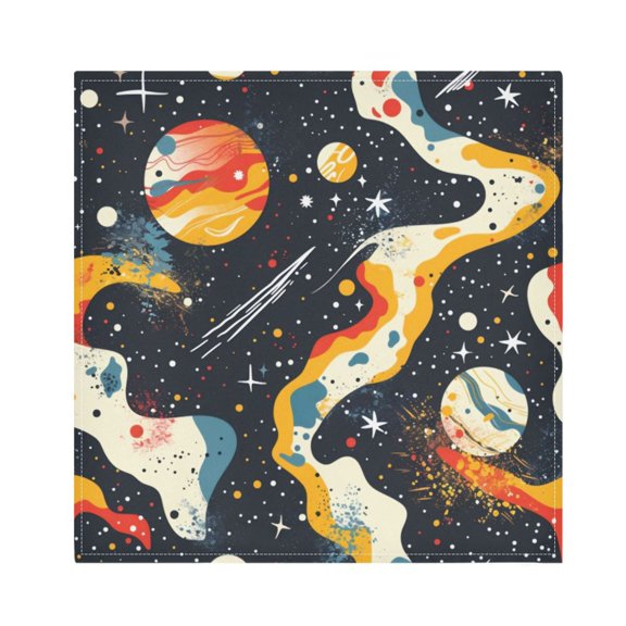 Napkin Satin Napkin 20*20Inchx1 Kitchen Towel Dinner Plate Towel Decorative Towel Napkin Tea Towel Suitable For Kitchen Table Color Galaxy