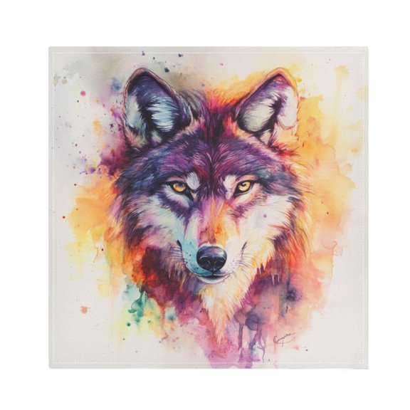 Napkin Satin Napkin 20*20Inchx1 Kitchen Towel Dinner Plate Towel Decorative Towel Napkin Tea Towel Suitable For Kitchen Table Color Watercolor Wolf